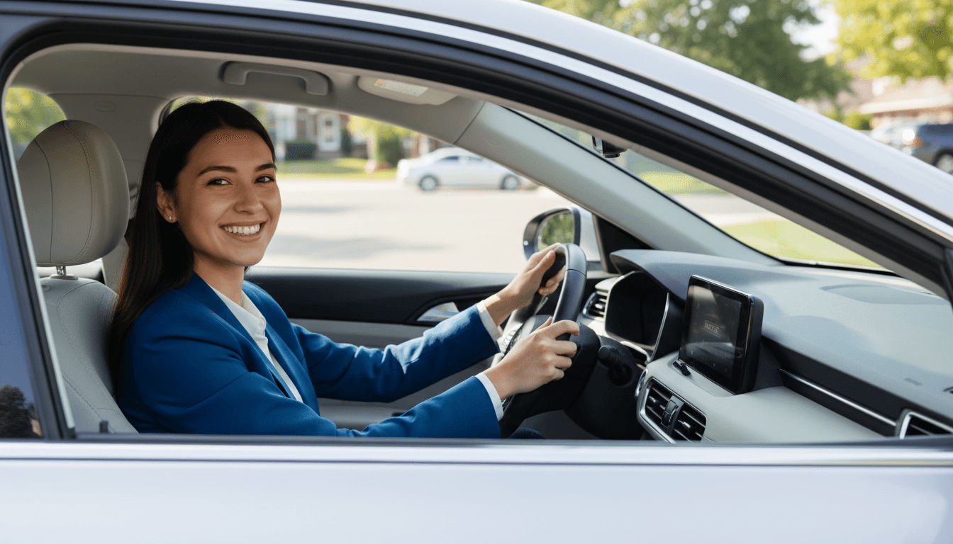 Satisfied customer in vehicle financed through WalOnline